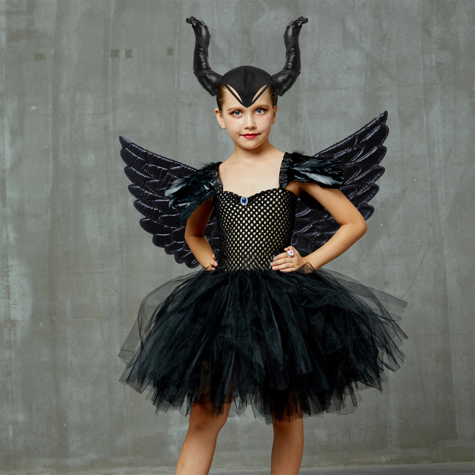 

New Kids Unisex Halloween Costume Prop Solid Color Wings Devil'S Horn Hair Hoop Accessory For Cosplay Hot Sale Fashion