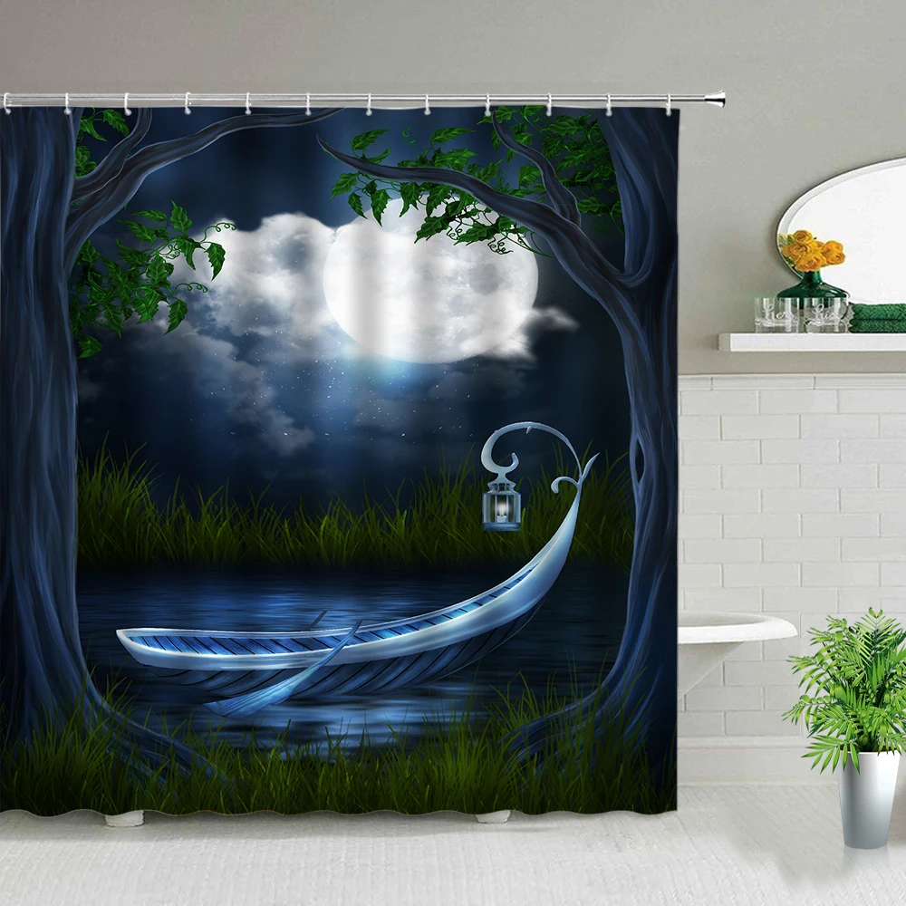 

Curtain Bathroom Accessories Bathroom Waterproof Fairytale Dream Forest Shower Curtain Home Decor Bathtub Screen Partition Baño