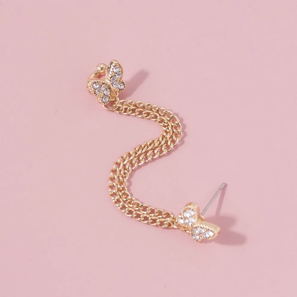 

Fashion Style Ladies Party Gift Clip Earrings 1Pcs Cute Butterfly Zircon Stud Earrings For Women Jewelry Wholesale Direct Sales