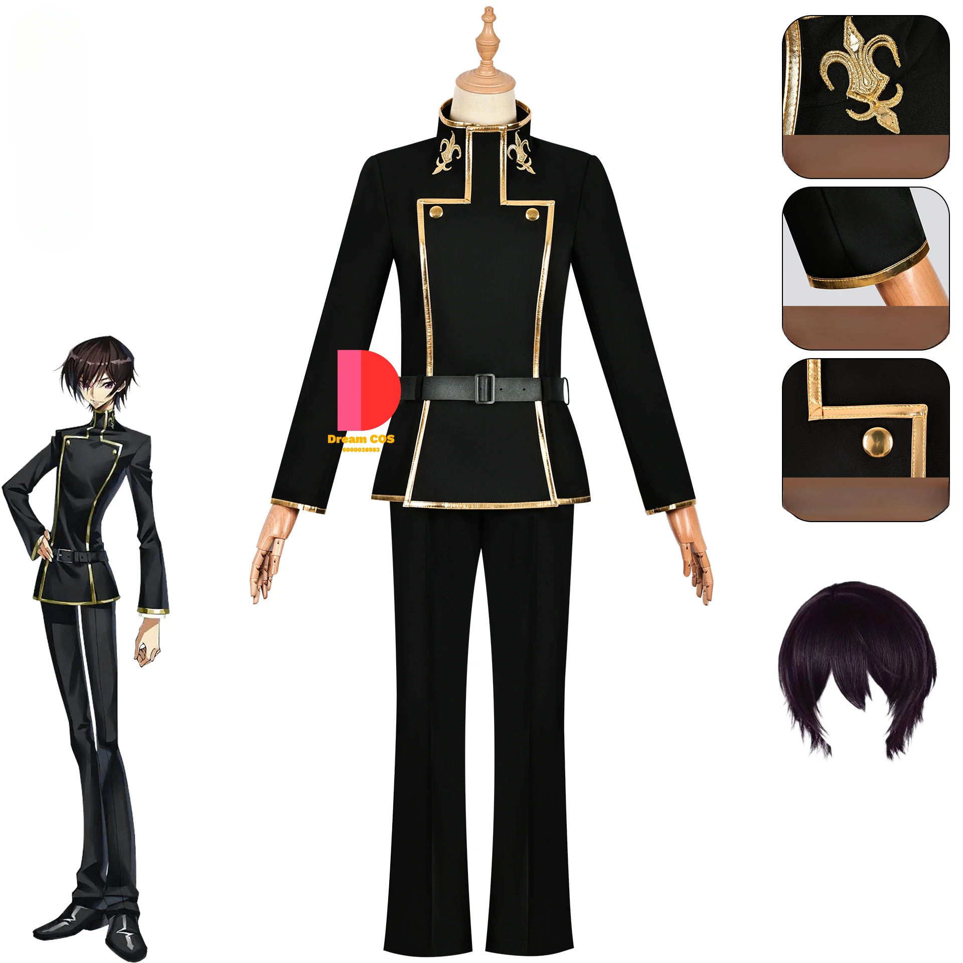 Anime Codee Geass Cosplay Costume for Men Women Outfit Lelouchh Lamperougee Halloween Party Full Set Comic Con Uniform Love Live