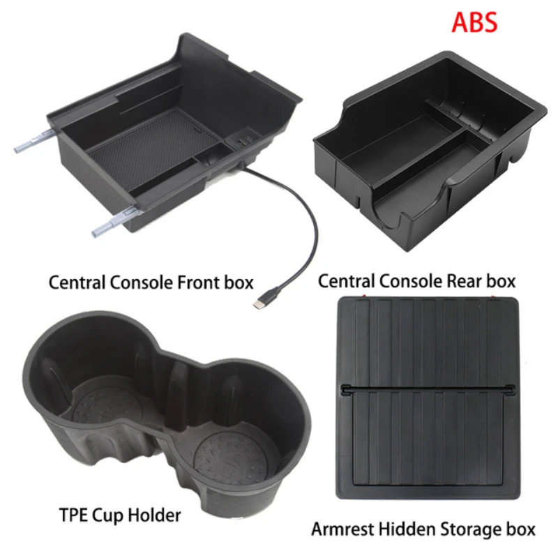 

Console Storage Box For Tesla Model 3 Y 2022 Hidden PD USB Ports Spring Storage Organizers Phone Holders Car Accessories