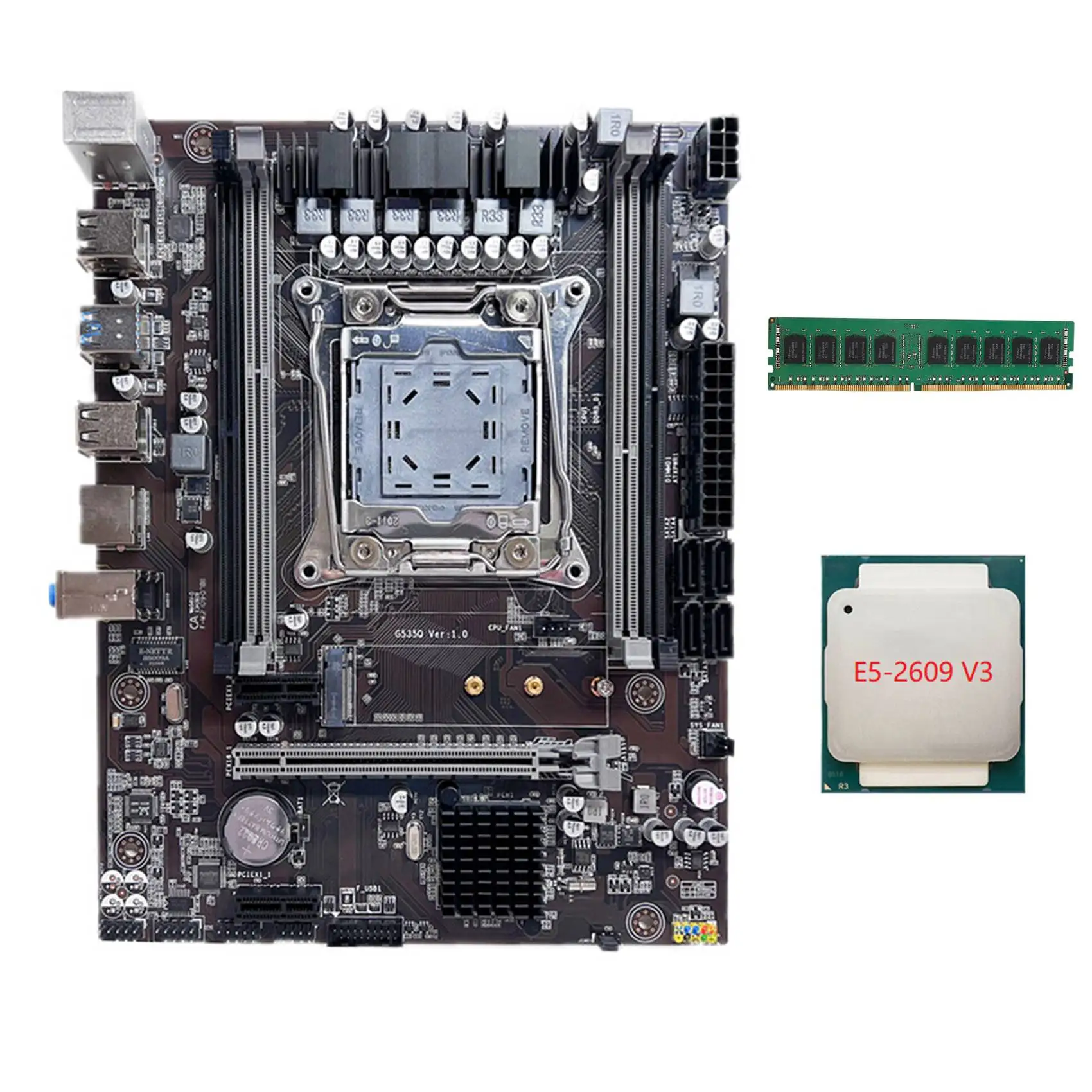 

Материнская плата X99, системная плата, поддержка двухканальной DDR4 RAM с процессором E5 2609 V3 + DDR4 4 Гб 2666 МГц RAM