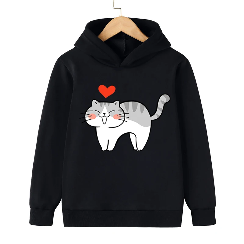 

Детский свитшот с длинным рукавом и принтом «Кот Love»