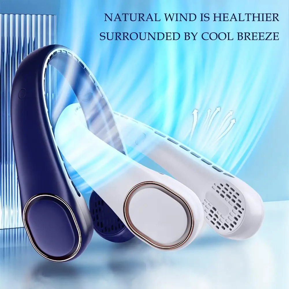 

Third Gear Neck Fan Electric Wireless Portable Rechargeable Hanging Fan Silent Ventilador Cooling USB Bladeless Mute Sports Fans