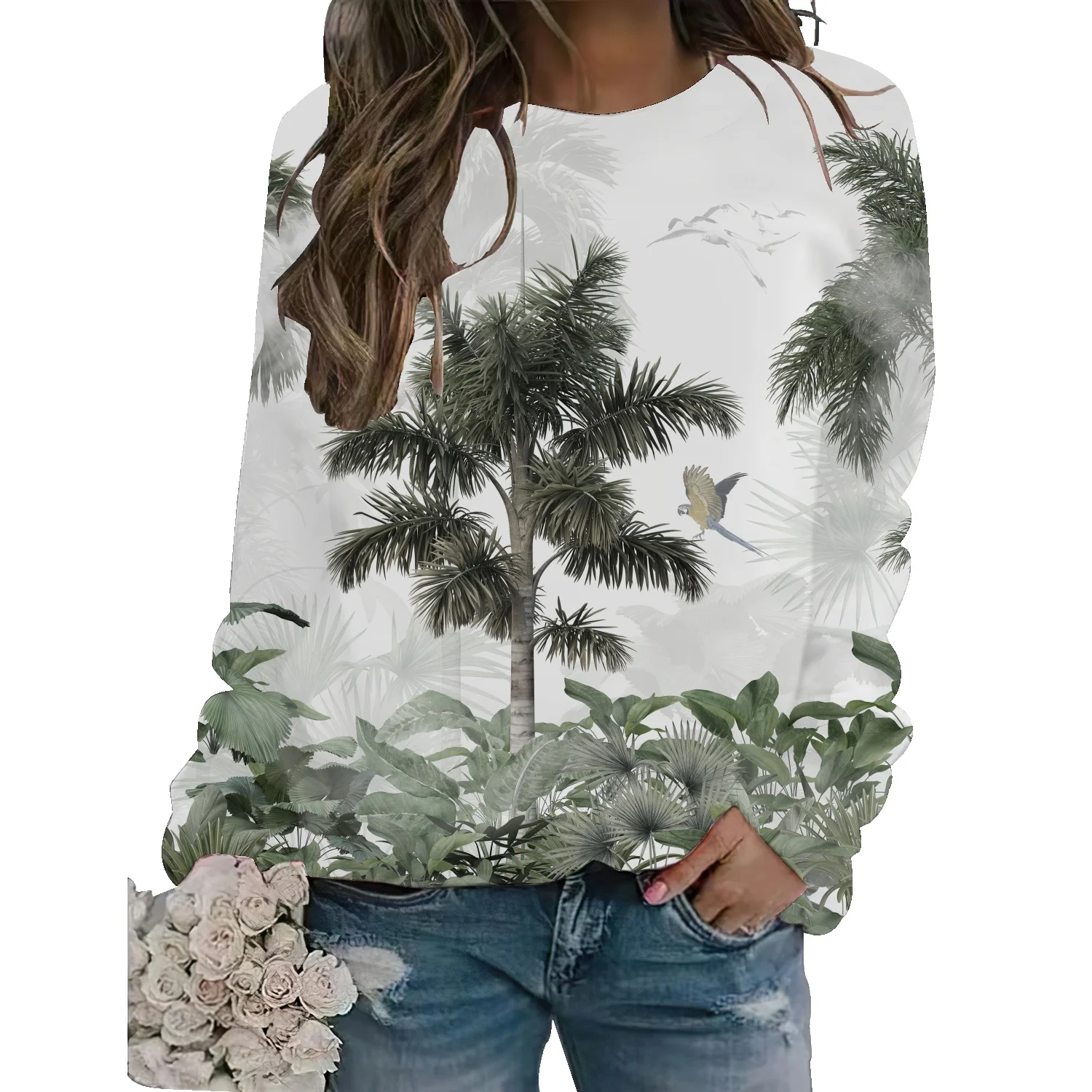 

Женский свитер с круглым вырезом, Свободный пуловер в стиле ретро, Осень-зима 2022