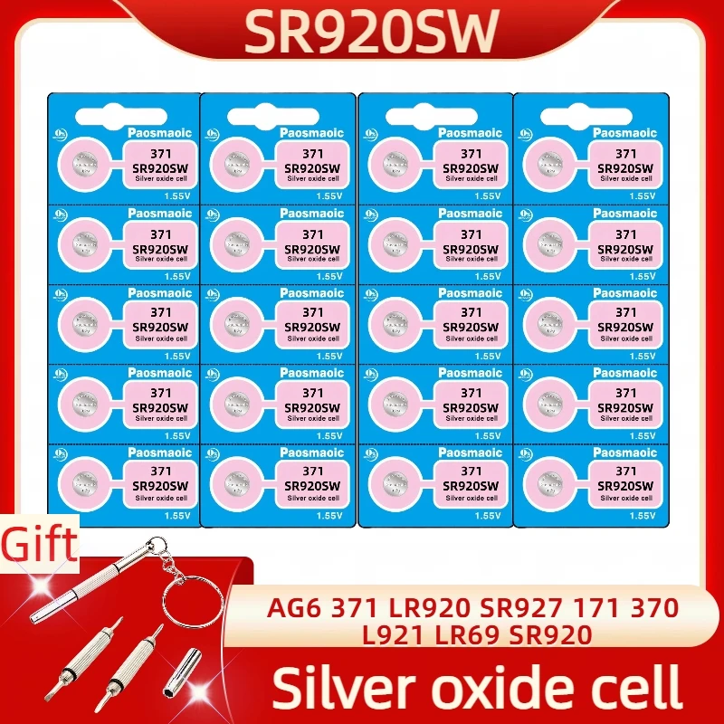Батарейка для часов AG6 1,55 LR920 SR927 371 171 L921 LR69 SR920, 370 в