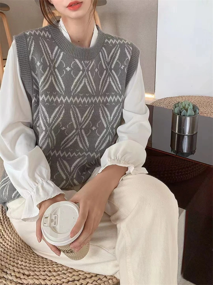 

Winter Women Vest Sweater Women 2022 Fall Sleeveless Knitted Dress Maxi Vintage Oversize Y2k Sweater Vest Women Long Tank Top