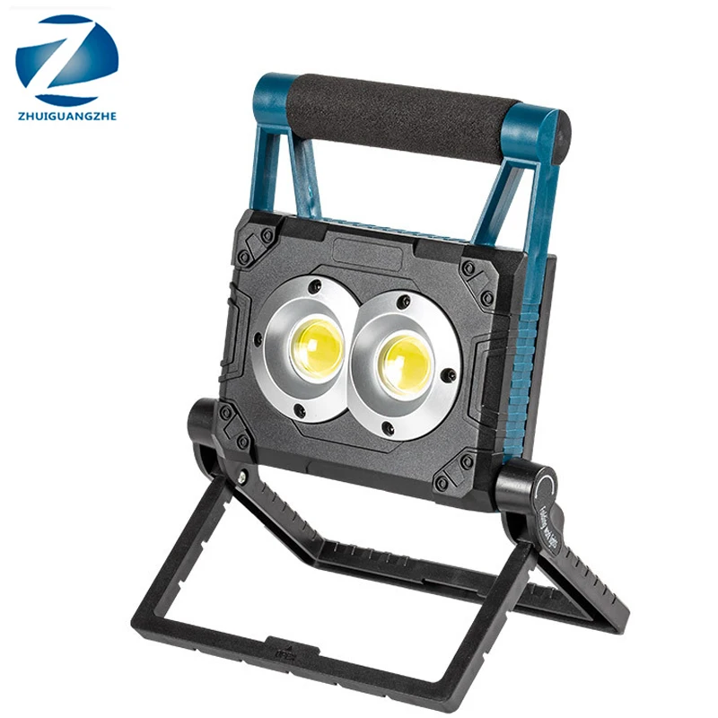 

Built in Battery 30W COB Work Light Portable Waterproof USB Rechargeable Adjustable Camping Lantern Power Display Super bright