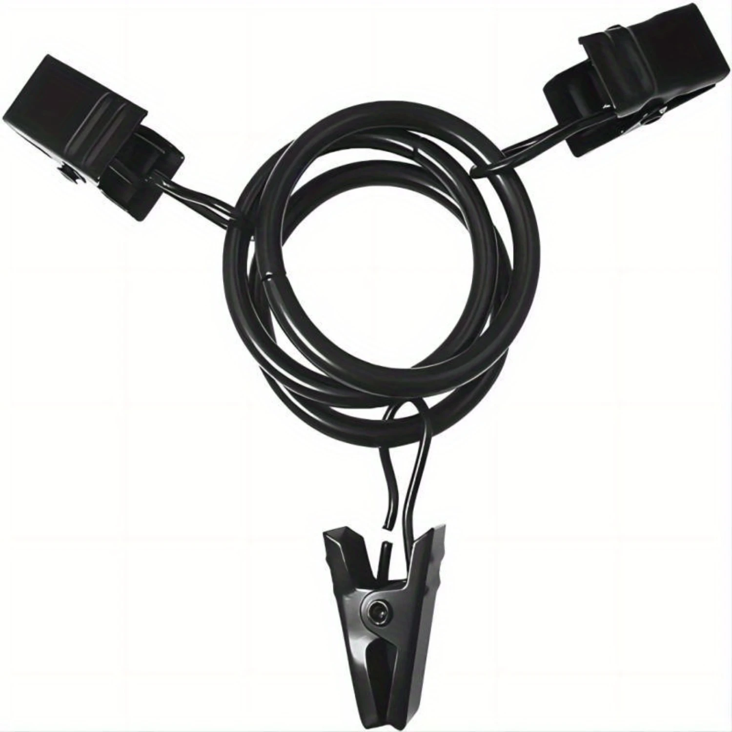 Элегантные черные металлические кольца для штор с зажимами — простая установка