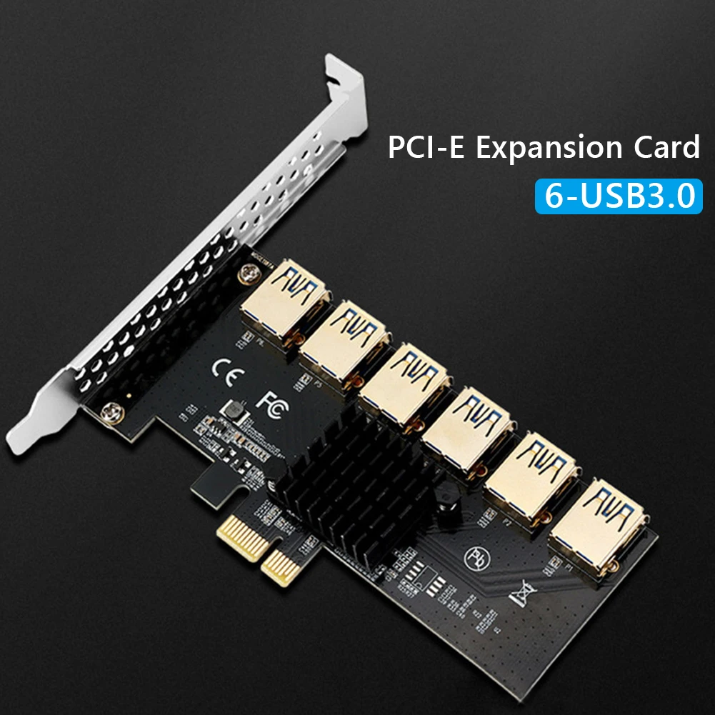 

PCIE 1-6 USB 3,0 слот PCI-E PCI Express Райзер карта 1x множитель концентратор адаптер для устройств майнинга биткоинов BTC