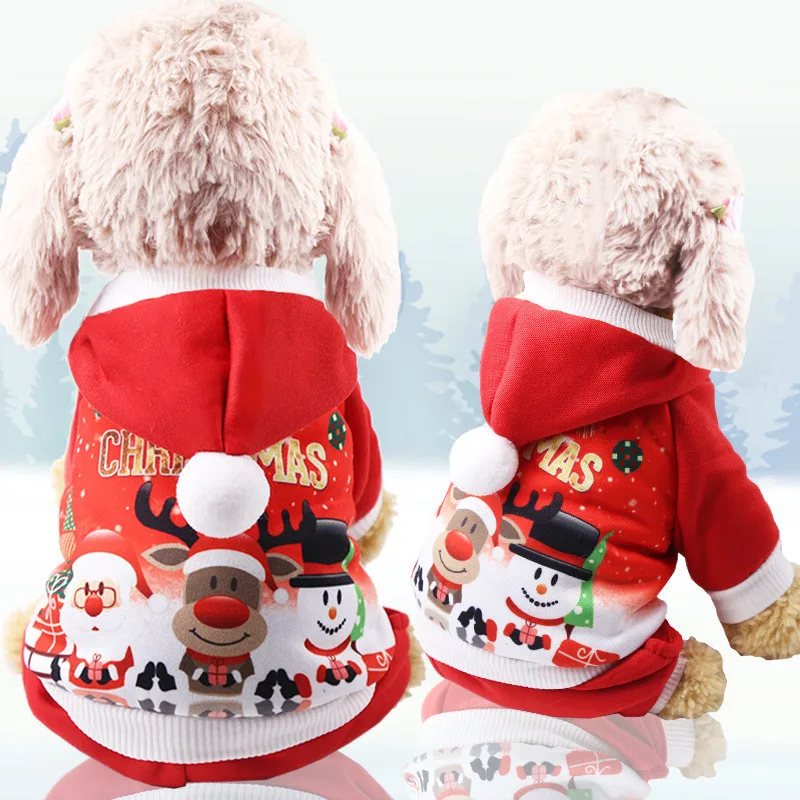 

Cartoon New Year's Dog Clothes Dogs Cat Hoodies Sweater Chihuahua Winter Dog Coat Pet Clothing Small Dog Cat Clothes Christmas