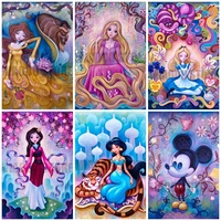 5d diamond painting disney princesses in fantasy wonderland ariel cross stitch embroidery kit handmade mosaic full drill mosaic