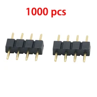 1000pcslot 4 pin rgb connector adapter pin needle male type double 4pin for rgb 5050 3528 led strip diy lights insert