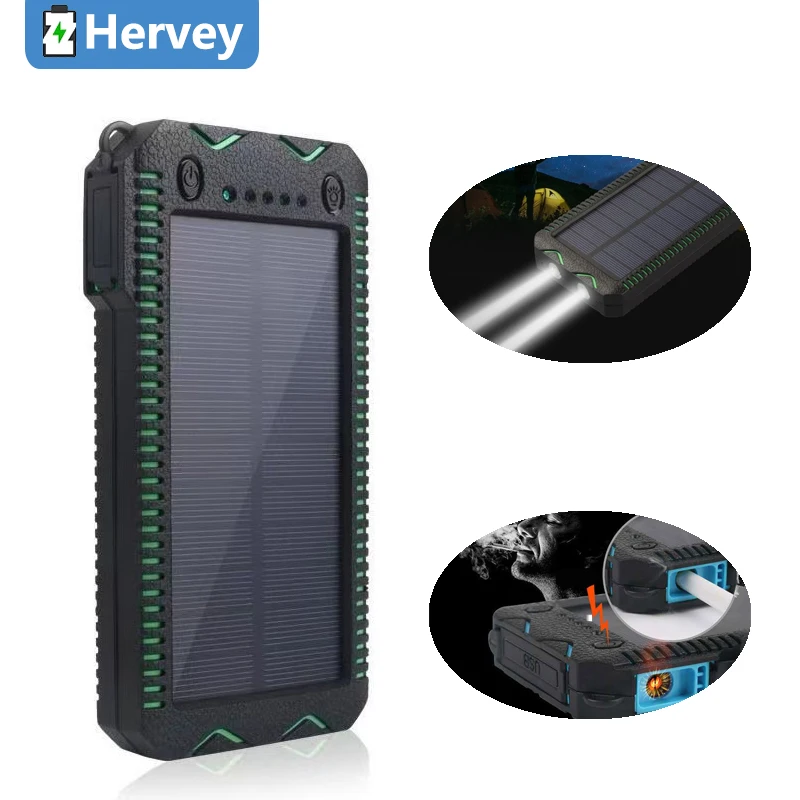Солнечное беспроводное быстрое зарядное устройство Power Bank Открытый портативный