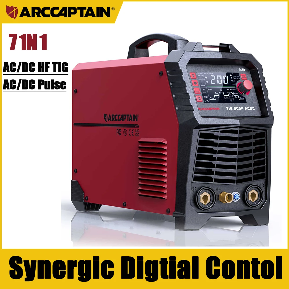 

ARCCAPTAIN ARC-TIG200PACDC TIG Welding Machine Portable Synergy AC/DC HF TIG Pluse Welder MMA Spot MultiProcess For Home DIY