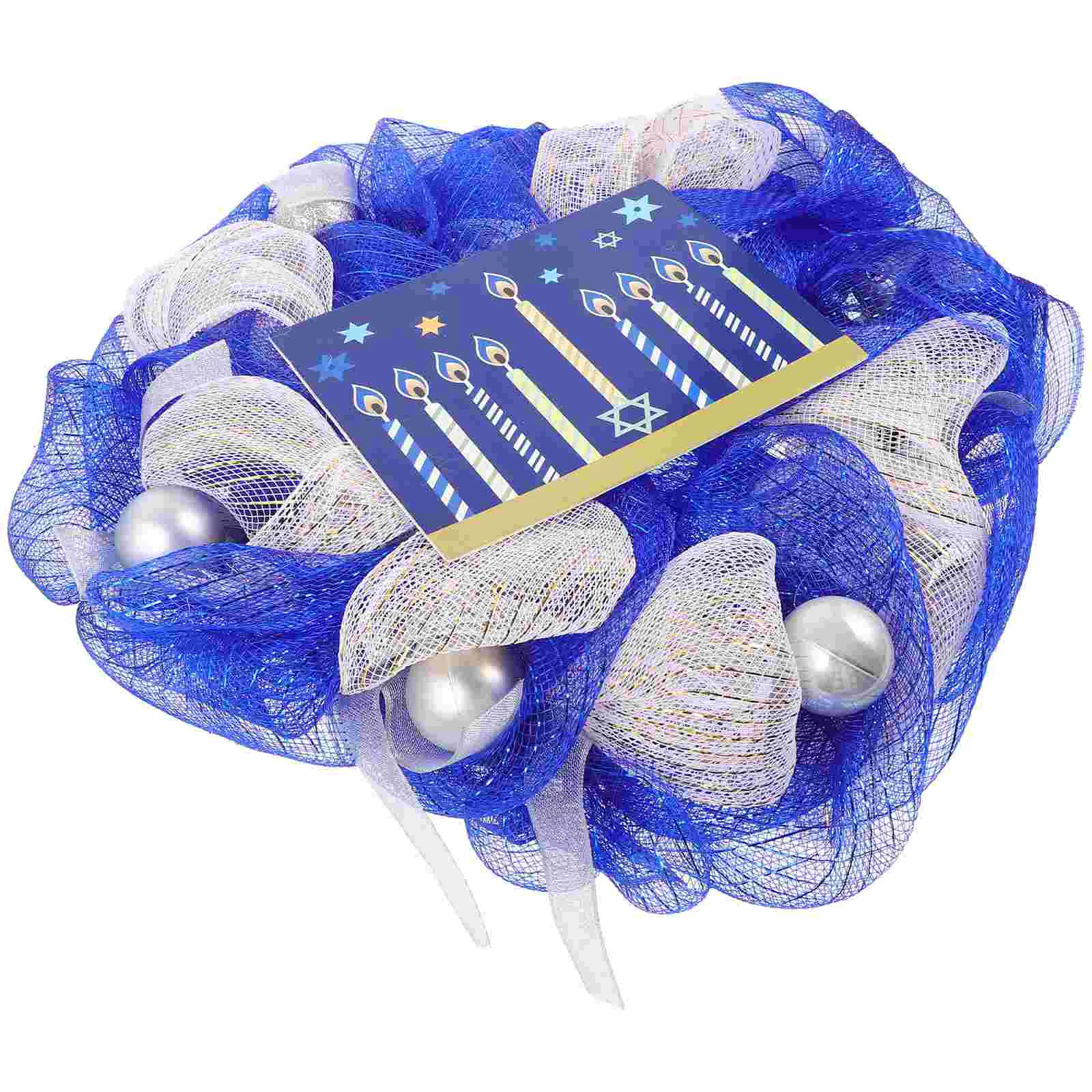 

Hanukkah Wreath Hanging Ornaments Horse The Home Chanukah Party Decoration Artificial Flower Garland Christmas Exterior door