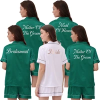pajamas set sleepwear silk pajamas set for women silk pajamas pjs women solid short v neck pijamas set women green