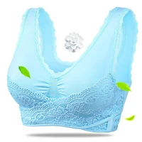 pure cotton slim underwear solid color breathable bra seamless sexy lace sling top mxl size womens fitness bra
