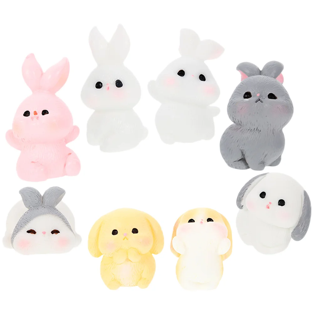 

Home Accessories Crafts Bunny Figurine Desktop Ornament Micro Landscape Decorative Small Rabbit Car Accessories