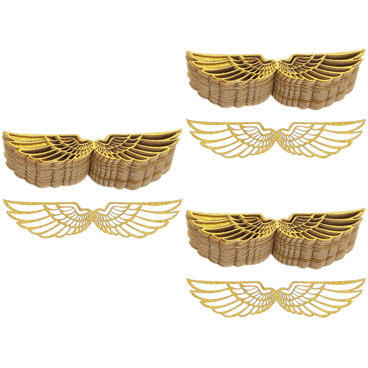 

150 pcs Paper Chocolate Decoration Gold Chocolate Cake Wing Dessert Toppers