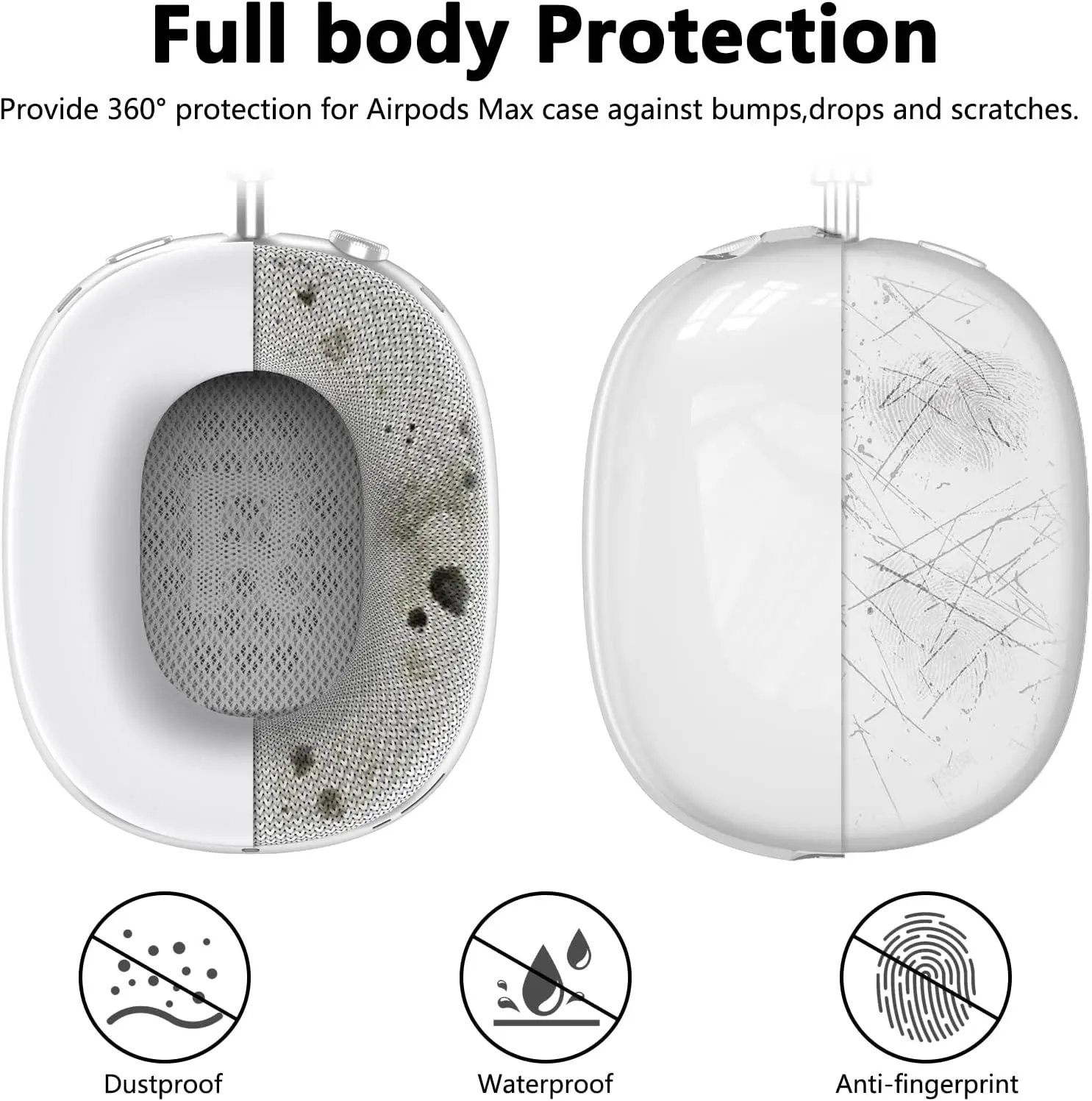 Мягкий противоударный чехол с защитой от царапин для AirPods Max ТПУ беспроводной