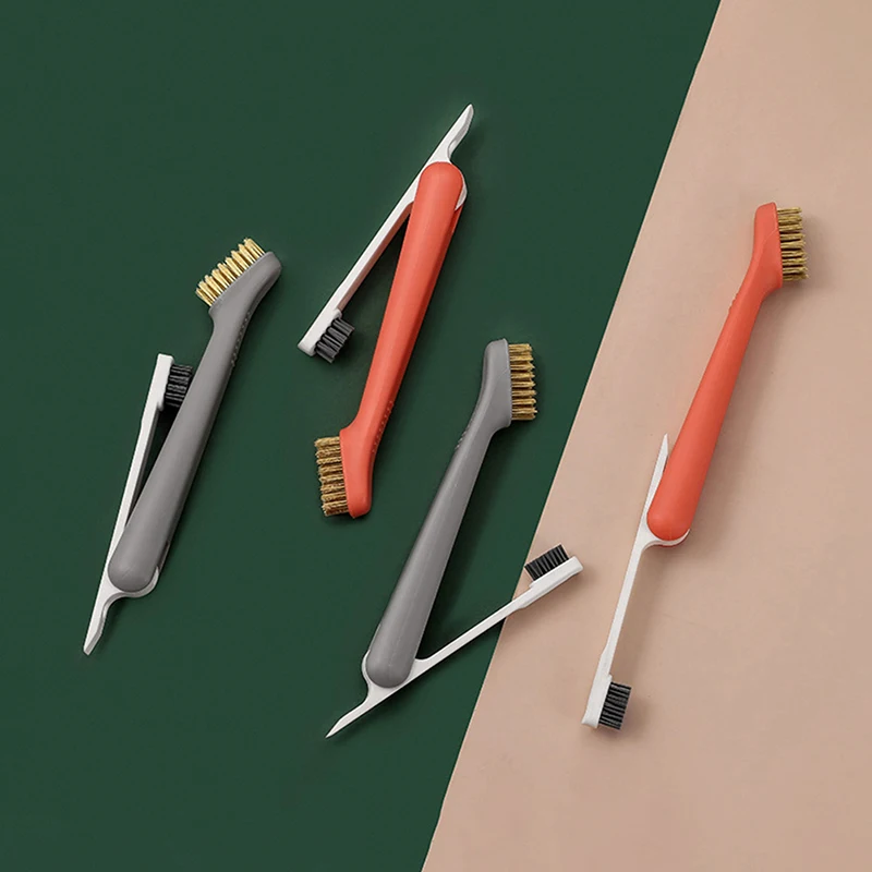 

3 IN 1 Multi-function Degreasing Cleaning Stove Steel Wire Gap Brush Gas Stove To Remove Dirt Brush Kitchen Cleaning Tools