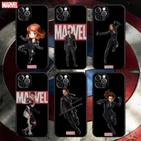 phone case for apple iphone 13 pro max 12 11 8 7 se xr xs max 5 5s 6 6s plus soft silicone case cover black widow marvel
