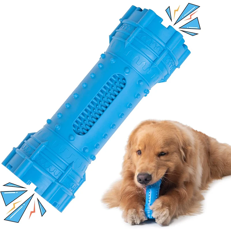 

Durable Dog Chew Toys for Aggressive Chewers Rubber Interactive Squeaky Dog Toy Teeth Cleaning for Puppy Small Medium Large Dogs