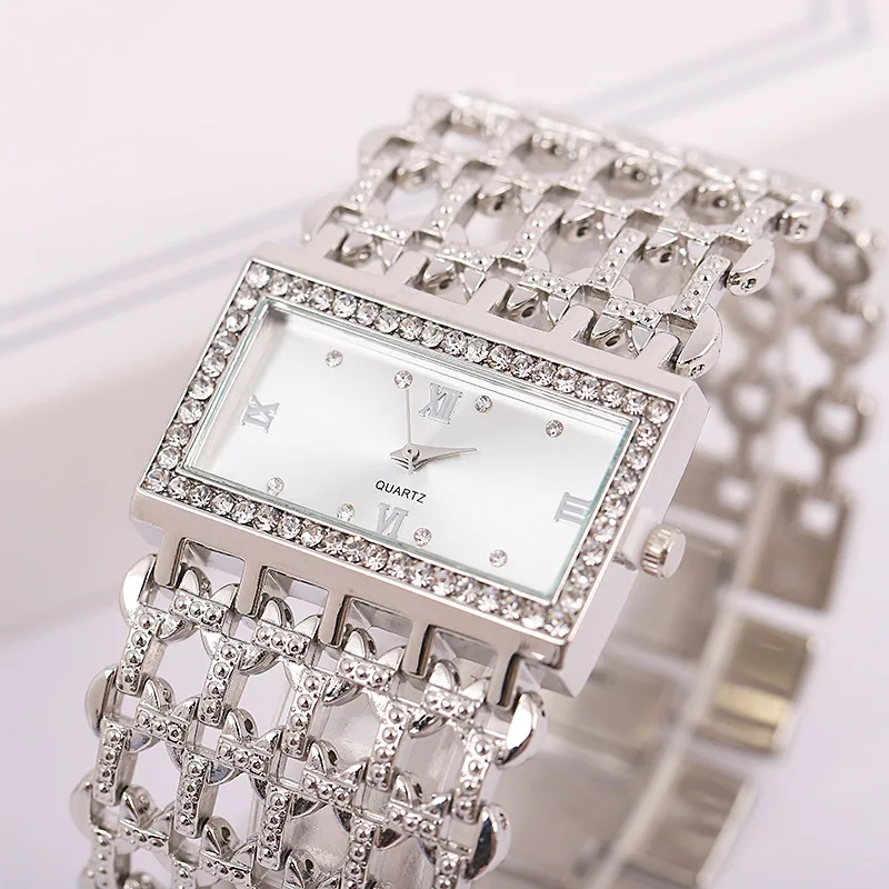 Luxury Fashion Square Women's Watches Brand Ladies Quartz Wristwatch Classic Silver Simple Femme Steel Band relogio feminino