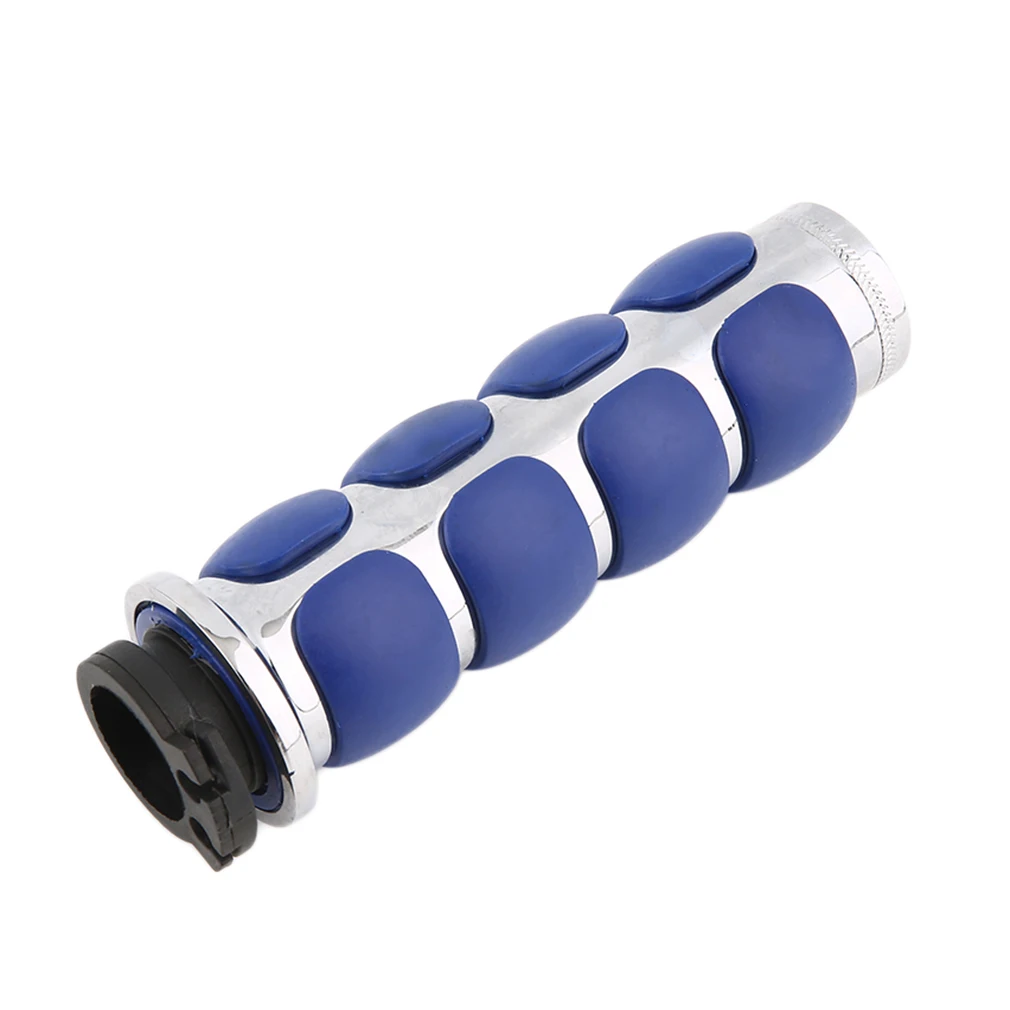 

New Style Sports Motorcycle Aluminum Rubber Gel Hand Grips Handle Blue