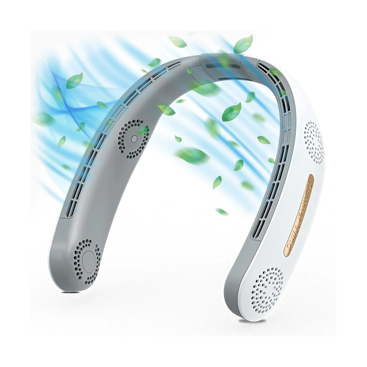 

Neck Fan, 4000MAh Portable Neck Fan 360° Bladeless Cooling Personal Neck Fan Rechargeable Hand-Free Neck Fan White