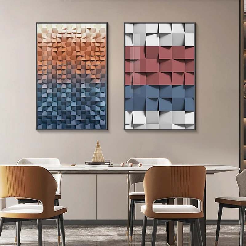 

Modern Abstract Paintings, Geometric Posters, Canvas Paintings with Artistic Splicing Effects, Printed Art Murals, Living Room D