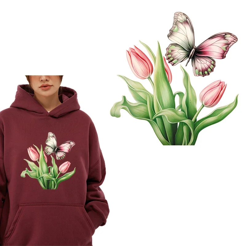 Термонаклейка DTF с принтом тюльпан