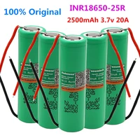 10pcs 100 original inr18650 25r 2500mah brand for 18650 li ion battery 2500mah rechargeable battery 3 6v inr18650 25rdiy wire