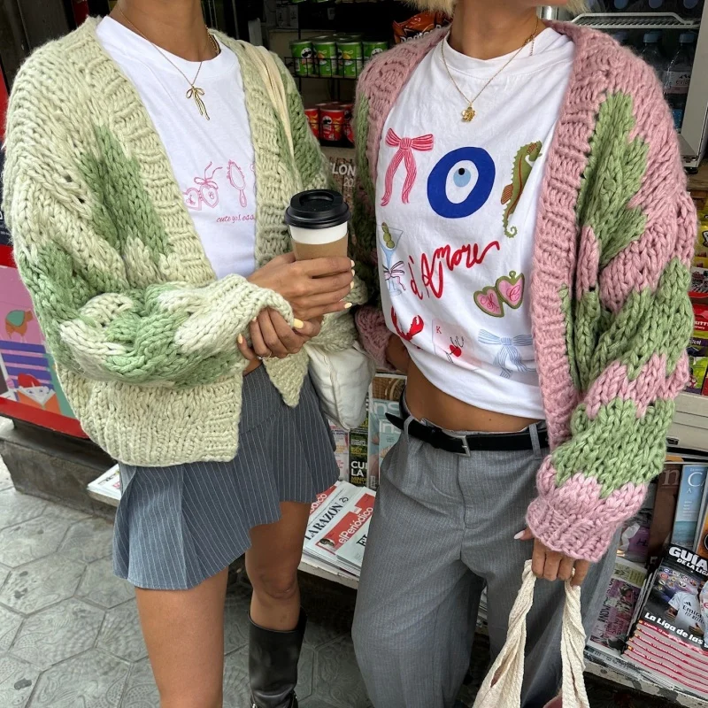 Стильные лоскутные полосатые вязаные кардиганы для женщин осенние модные