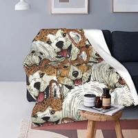 akita inu scottish dogs blanket gift for animal dog lover wool awesome warm throw blankets for chair covering sofa winter 09