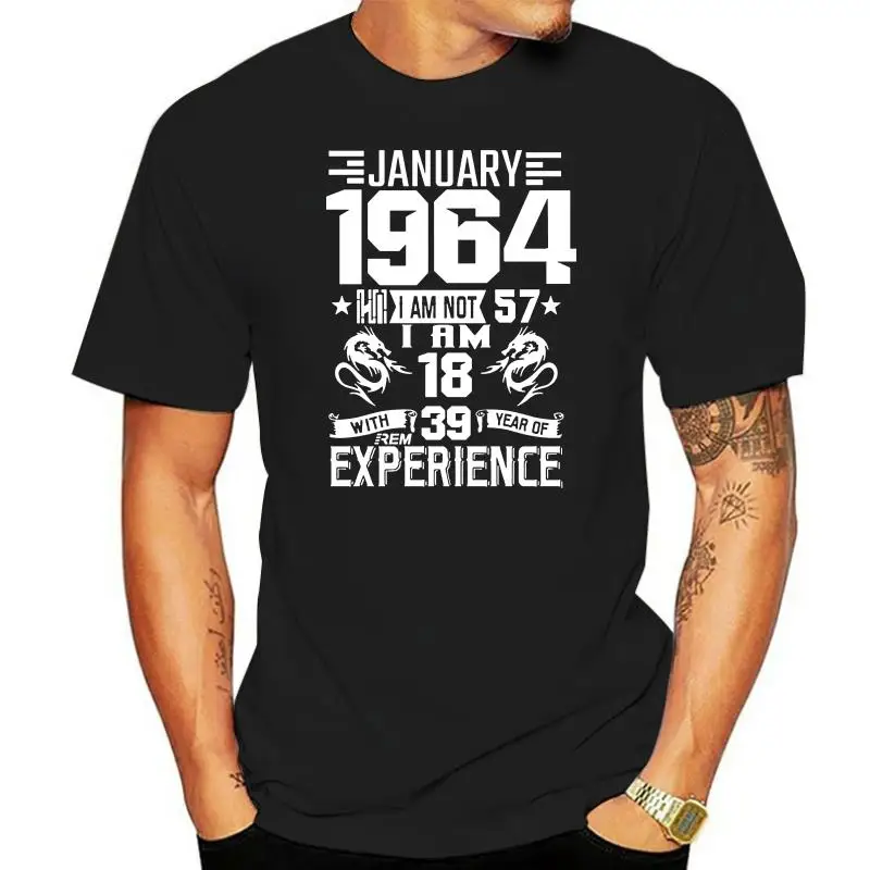 

2022 NEW January February March April May June July August 1964 YEARS shirt Men's Short Sleeve T shirt Printed Casual September