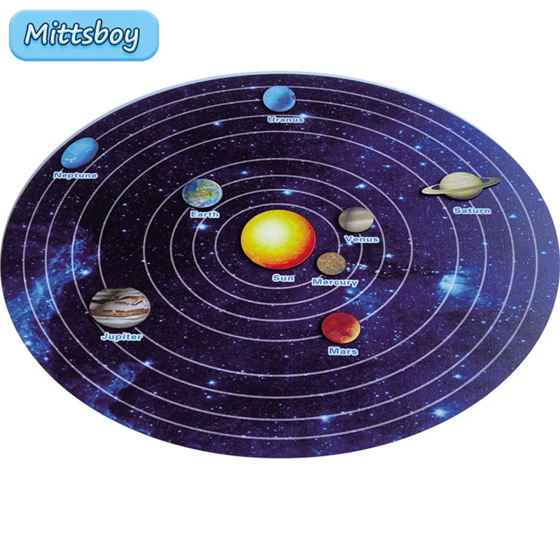 Детская деревянная головоломка Монтессори доска для сопряжения планеты и земли