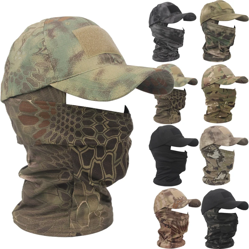 

Tactical Army Camouflage Mask Hat Baseball Cap or Men Women Summer Snapback Sun Hats Military Hood Outdoor Cap