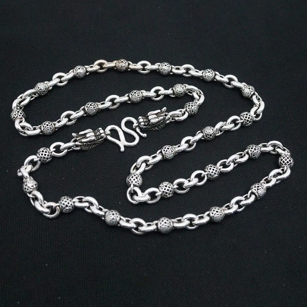 Ожерелье из серебра 999 пробы 48 г/55 см