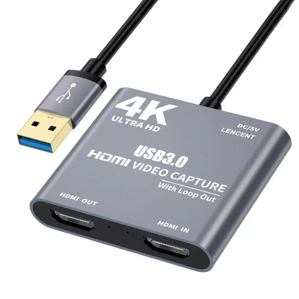 

4K 1080P USB 3,0-HDMI-совместимая карта видеозахвата для PS4 игр DVD видеокамера запись живой трансляции