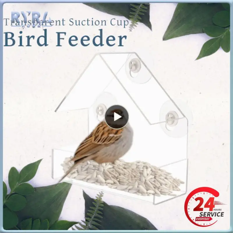 1/2/4 шт. 16x16 прозрачная акриловая кормушка для птиц на присоске