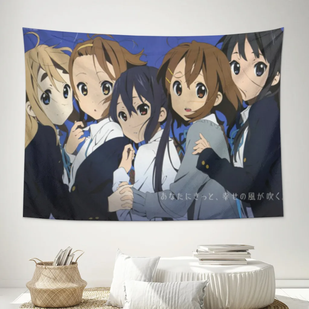 

Anime-Japan-Kawaii-New-K-ON-Decorative-Cartoon-Tapestry Fabric Macrame Wall Hanging Beach Room Decor Cloth Carpet Yoga Mats