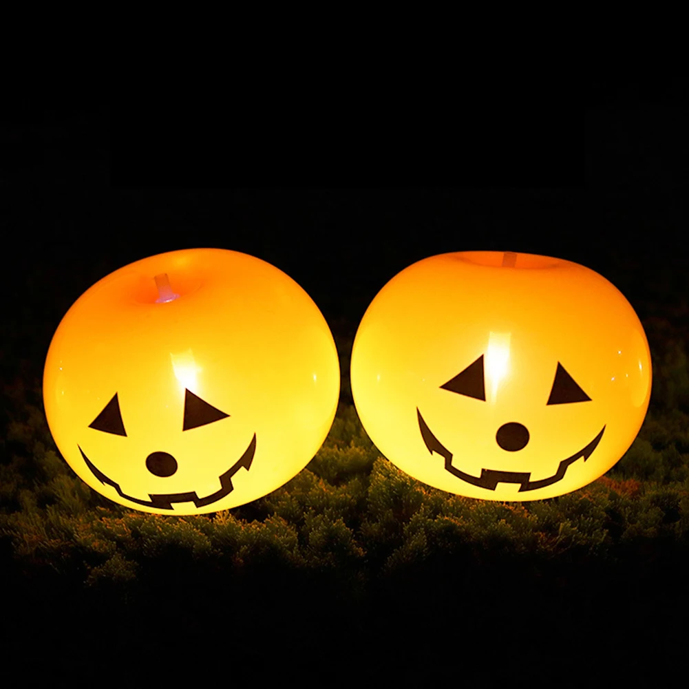 

Halloween Party Pumpkin Balloons Lamp Latex Glowing Pumpkin Light Festival Glowing for Haunted House Scary Horror Props Supplies