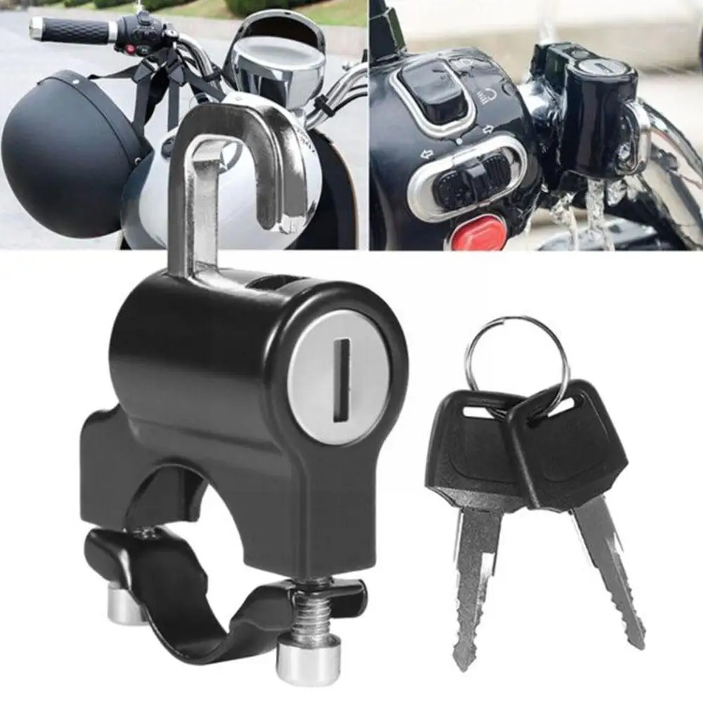 

Универсальный многофункциональный замок для мотоциклетного шлема, защитный шлем для мотоцикла, с защитой от кражи, металлический черный шлем