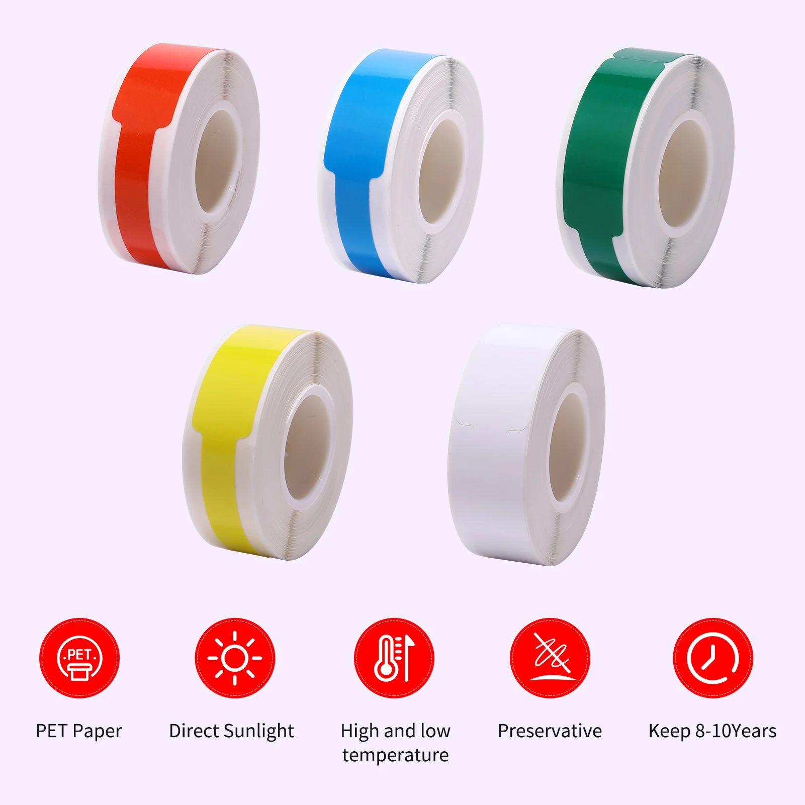 

Niimbot термотрансферный кабель для этикеток Skicker ПЭТ-бумага для принтера этикеток B18 Водонепроницаемая устойчивая к разрыву 14x120 мм 55 листов/ру...