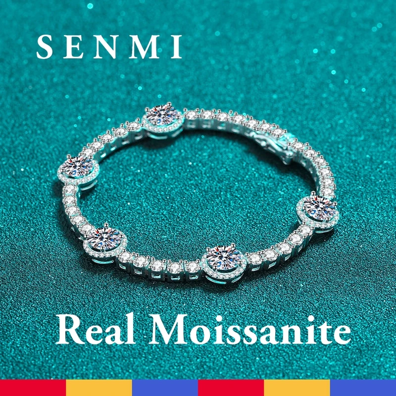 

SEMNI Wholesale 8.3ct-9.1ct Real Moissanite Tennis Bracelets for Women GRA Certified Luxury Quality Sparkling Bangles Jewellery