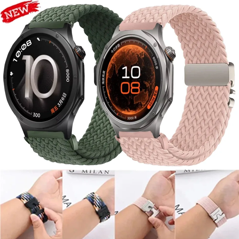 Фото Нейлоновый плетеный ремешок 20/22 мм для OPPO Watch S X3 X2 X с парашютной пряжкой, удобный браслет для Oneplus Watch 4 Lite 3 2 2R №1