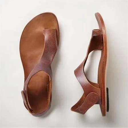 

Women Summer Casual Ankle Strap Roman Flat Clip Toe Shoes Flat Sandals