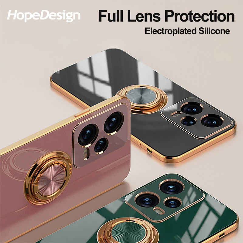 

For Redmi Note12 12Pro Plus 5G Case Poco X5 5G Poco C50 Simple Magnetic Shockproof Stander Holder Plating For Redmi 11A 4G